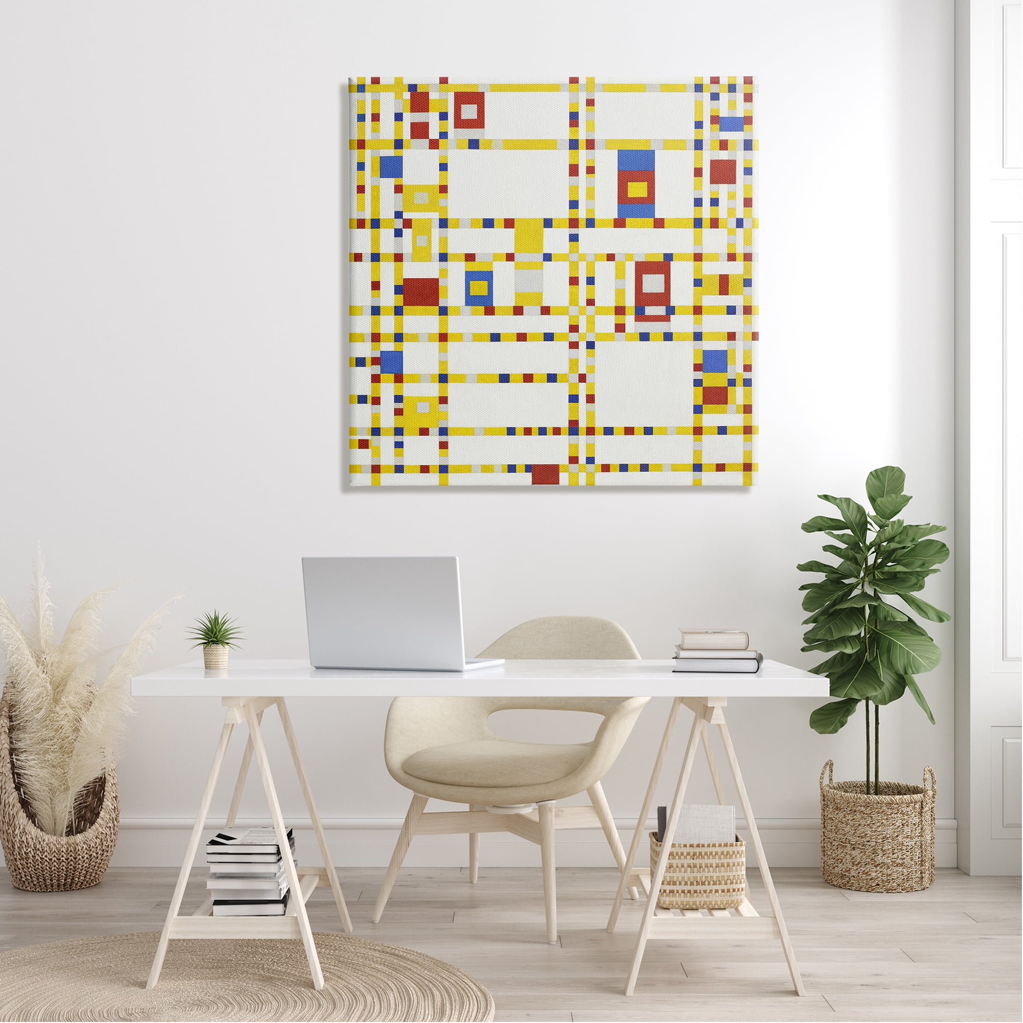 Stupell Industries Broadway Boogie Woogie Piet Mondrian Classic Abstract Painting Painting Gallery Wrapped Canvas Print Wall Art, Design by one1000paintings