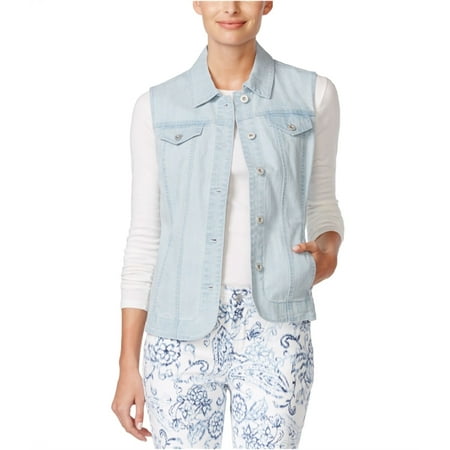 Charter Club Womens Casual Denim Vest