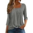 thumbnail image 2 of ZJXFGS Blouses for Women Casual Workout Tops Dress Blouses for Women Workout Tops for Women Womens Work Shirts Casual Blouses for Women Women Tops Gray XL, 2 of 7