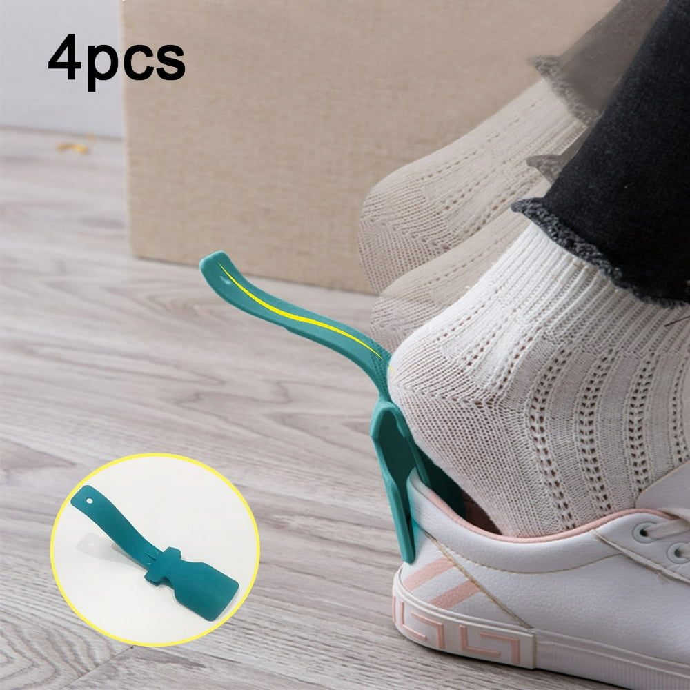 Lazy Shoe Helper 4pc Handled Travel Shoe Horn Lifting Helper Easy on