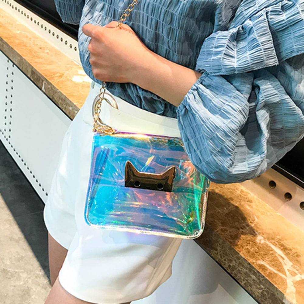 Zarapack Womens Hologram Pu Leather Clutch Handbags Shoulder Bag 2 Size 