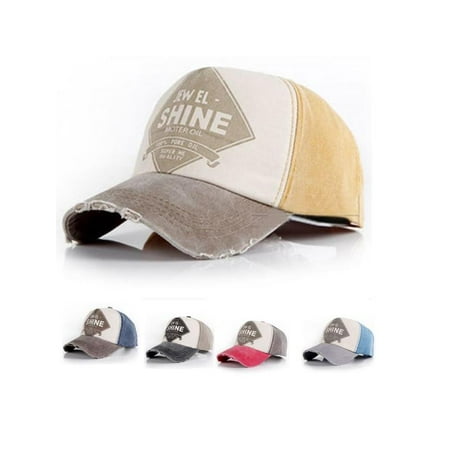 Cotton Ball Cap - Unisex Mens Women Curved Flat Bill Washed Cotton Baseball Golf Ball Cap Sun Hat