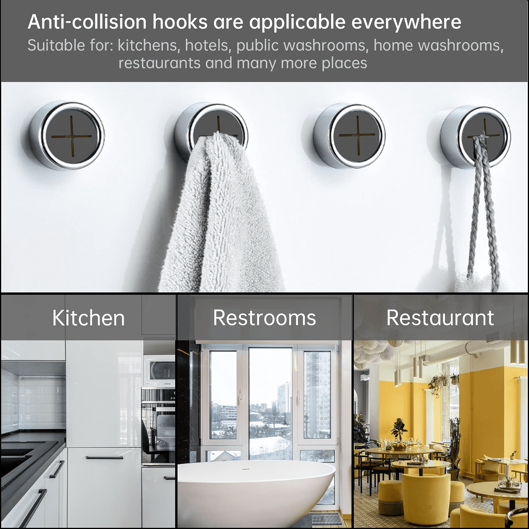 MWRDSM 4Pcs Kitchen Towel Holder Hooks Dish Hand Towel Hanger Self Adhesive Kitchen Holders Wall Mount Hooks Hanger Grabber Bathroom