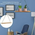 thumbnail image 4 of Wood Shelf Wall Shelf Floating Shelves with Rope Hanging Shelf Floating Shelves Hanging Rustic Wood Wall Shelves Swing Shelf Hanging Shelf Wall Swing Storage Shelves for Bedroom Living Room, 4 of 6