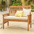 thumbnail image 4 of Afuera Living Solid Acacia Wood Outdoor Patio Loveseat in Brown, 4 of 4