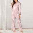 thumbnail image 2 of Picia Rabbit Sunflower Pattern Women’s Long-Sleeve Sleepwear Set - Soft 2-Piece Loungewear with Pockets, Comfy PJs for Relaxing Nights-Small, 2 of 7