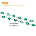thumbnail image 2 of 5Pack 5 Yards Rhinestone Chain, Green Beaded Chain with Silver Plated Brass, 2 of 6