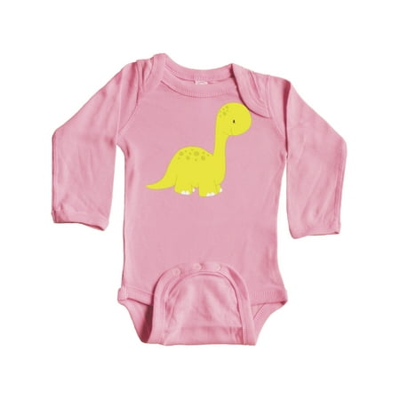 

Inktastic Cute Little Dinosaur Baby Dino Brontosaurus Gift Baby Boy or Baby Girl Long Sleeve Bodysuit