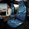 thumbnail image 2 of Xixirimido Automotive Seat Covers for Cars Trucks and SUVs Car Seat Covers for Front Seats with Car Seatbelt Covers & Armrest Box Cover, Set of 5, Blue Whale Starry Night, 2 of 8