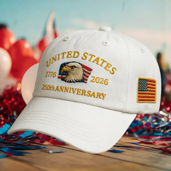 USA 250th Anniversary Hat, 250 Years Freedom 1776-2026 Adjustable Baseball Cap, Patriotic Decorations American Flag Headwear for Men Women, 4th of July Memorial Day Gift