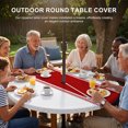 thumbnail image 2 of Round Outdoor Tablecloth with Umbrella Hole and Zipper, Red Solid Color Texture Fitted Table Cover with Elastic Edge for 31-35 Inch, Simple Red Stripes Waterproof Patio Tablecoths for Picnic, 2 of 9