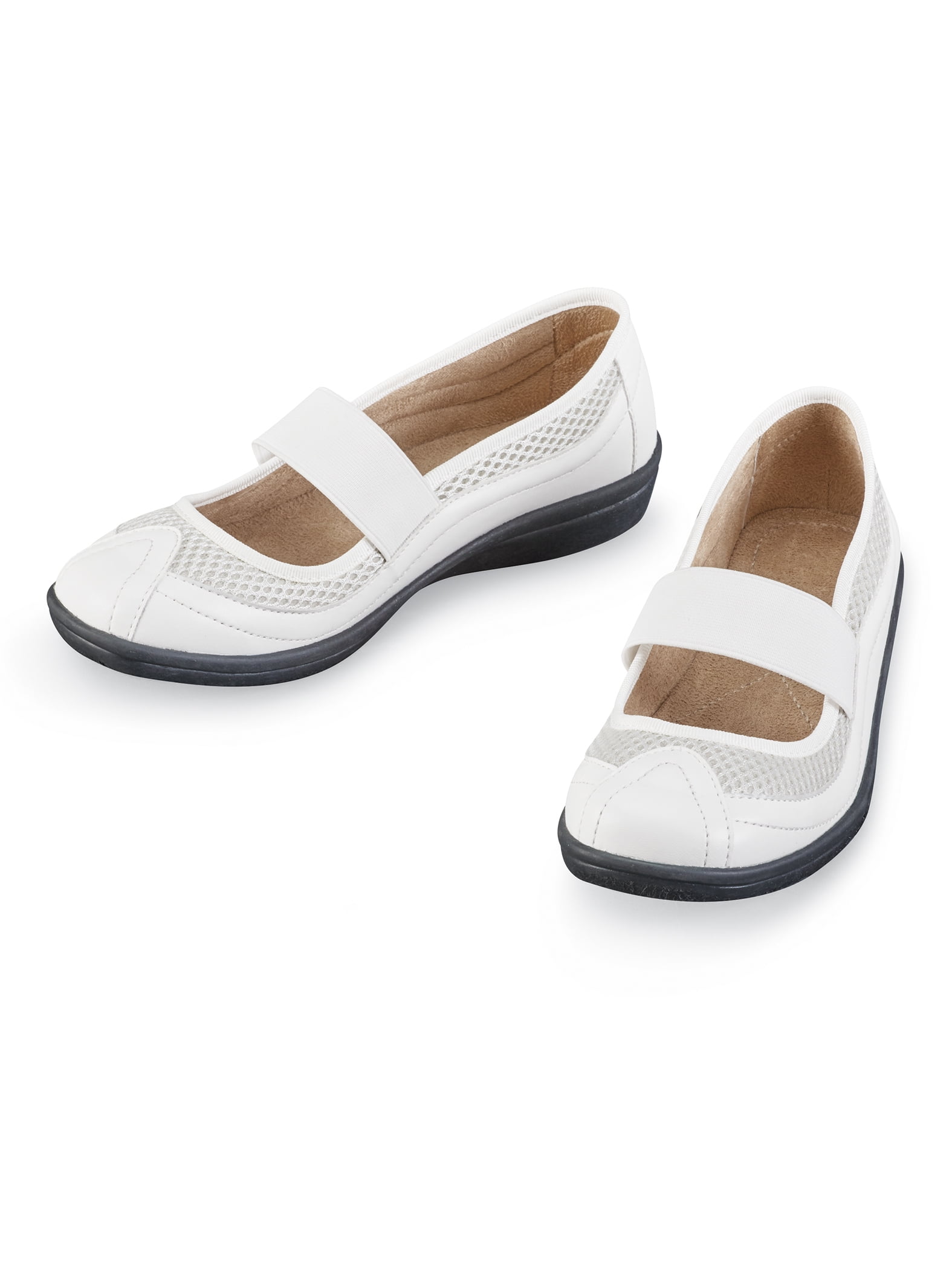 Collections Etc. - Womens Extra-Wide Width Mary Jane Strap Shoes ...