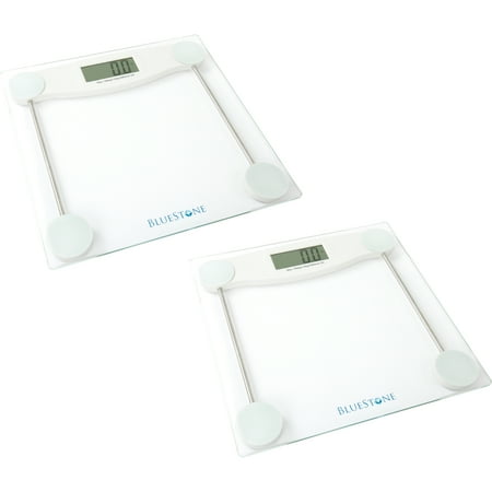 (2 pack) (2 Pack) Bluestone Digital Glass Bathroom Scale with LCD Display