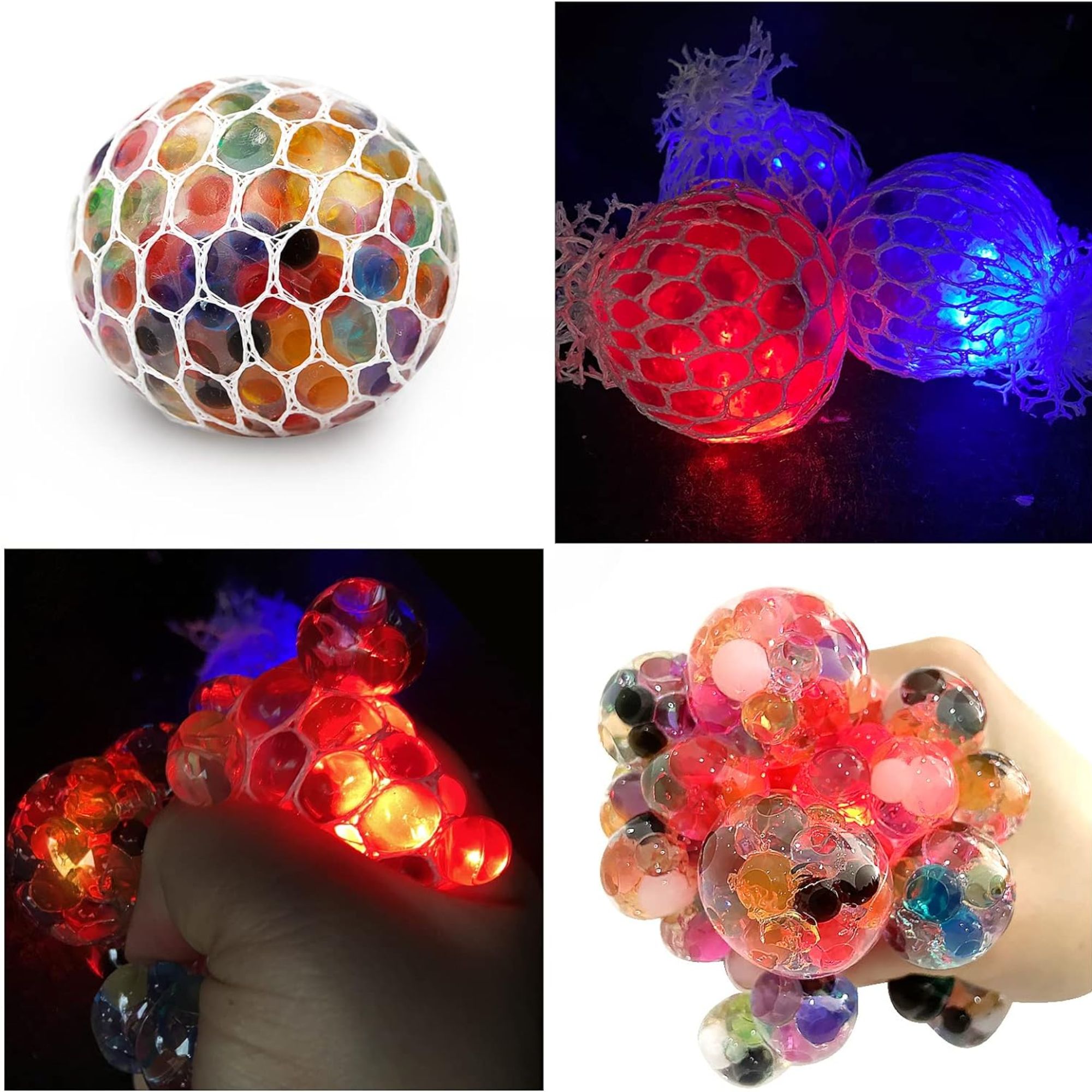 WOWMTN DCTB  LED Anti-Stress Squeeze Ball (12-Pack), Home Office School Hand Sports Small Toys