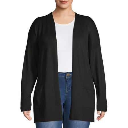 Terra & Sky - Women's Plus Size 2 Pocket Cardigan - - terra & sky plus size sweater cardigan with pockets womens