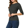thumbnail image 4 of Unique Bargains Women's Halloween Costume 1/2 Sleeve Round Neck Floral Top M Black-Small Dots, 4 of 7