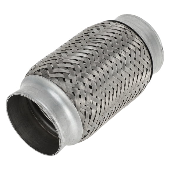 Unique Bargains Car Exhaust Flex Pipe 2.71 Inch OD Flexible Braided Exhaust Tube Universal Flexible Pipe Tubing Silver Tone 1 Pc