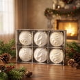 thumbnail image 5 of Kbndieu White Christmas Tree Balls Ornaments, 6PCS 3.15" Pre-Strung Hanging Ornament Decorations, Shatterproof Xmas Bulbs Plastic Hanging Balls for Xmas Tree Holiday Party Decor, 5 of 9