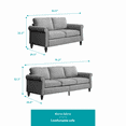thumbnail image 3 of MUZZ Living Room Furniture Sets with 5.9"Upholstered Cushion, 3-Seater Sofa Couch, Loveseat and Single Sofa Chair, Sofa Set for Living Room(Light Grey), 3 of 10