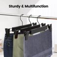 thumbnail image 4 of Paquete de 10 perchas premium con fuertes clips ajustables antideslizantes, acabado cromado pulido a prueba de óxido, gancho giratorio de 360 grados para colgar faldas, jeans, metal, 4 of 5