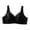 Black, variant on Women Solid Satin Mesh Splice Adjustable Shoulder Relaxed Casual Everyday Bras