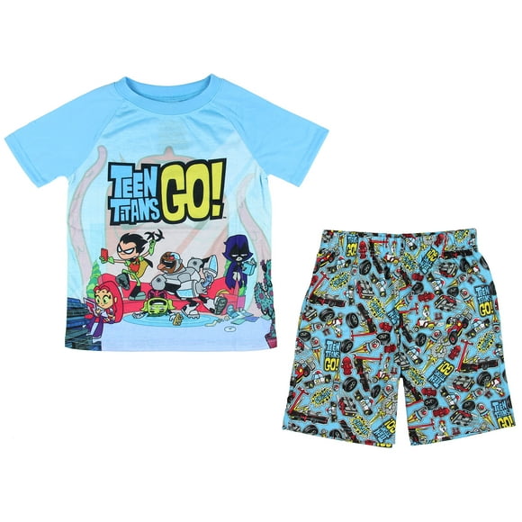 Teen Titans Go! Big Boys Chill 2 Pièces Ensemble de Pyjama Court (L, 10/12)