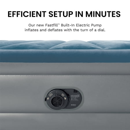 INTEX 15″ QUEEN ESSENTIAL REST DURA-BEAM DELUXE AIRBED MATTRESS WITH BUILT IN PUMP