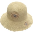 thumbnail image 6 of CoCopeaunts Women Straw Bucket Hat Wide Brim Sunshade Vacation Beach Sunflower Embroidery Summer Handmade Packable Fisherman Hat, 6 of 8