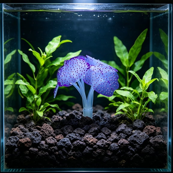 Glow In Dark Silicone Sea Anemone Aquarium Ornament, Soft Biomimetic Tentacle Fish Tank Decor, Luminous Water Landscape Decoration, for Freshwater Saltwater Betta Shrimp Turtle Tanks
