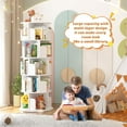 thumbnail image 3 of Homieasy Rotating Bookshelf, 360 Display Wood Spinning Bookshelf Tower, 5 Tier Floor Standing Bookcase Storage Rack, Revolving Bookcase Corner Bookshelf for Small Space, White, 3 of 7
