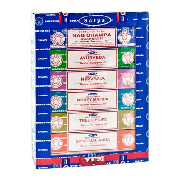 12-in1 Sacred Series-1 Box of 12 tube 180 gram Incense sticks Satya VFM