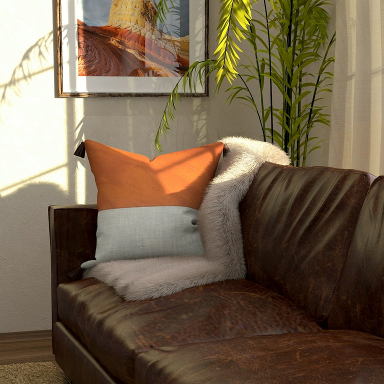 Decorative Throw Pillow Cover 18 x 18 Brown and Gray Textural