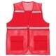 thumbnail image 1 of Chaleco reflectante de malla de alta visibilidad con cremallera y bolsillos, color rojo, para trabajadores de la construcción, para hombres y mujeres, talla XXXL, 1 of 7