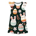 thumbnail image 4 of Easter Dresses for Girls Short Sleeve Fashion Print Party Summer Dresses A Line Beach Dress Round Neck Comfortable Casual Daily Everyday Wear Multicolour 4-5 years, 4 of 4