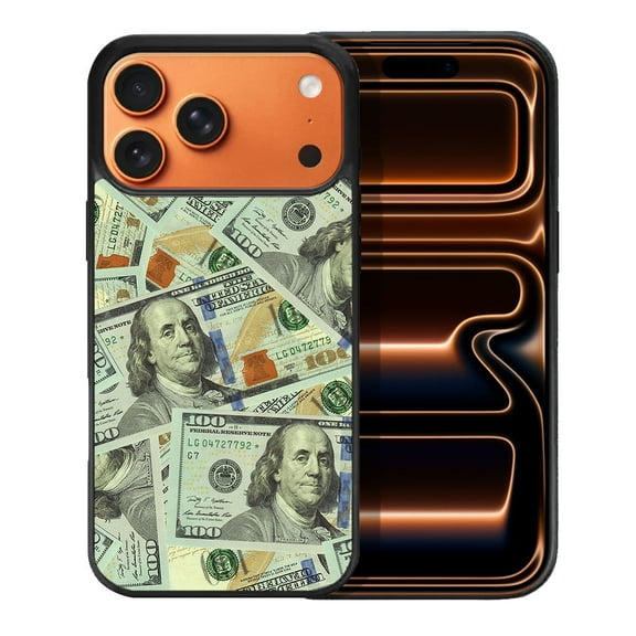 WIRESTER Shockproof Soft Rubber Cover Case for Apple iPhone 17 Pro Max 6.9" 2025, Benjamin Franklin Dollar Pattern