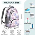 thumbnail image 5 of Purple Butterfly Flower Pattern Cute School Backpack Bag with Padded Back and Adjustable Shoulder Straps 16.9 X 12.6 X 5.9 Inches, 5 of 5