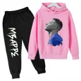 thumbnail image 2 of 2024 Traje deportivo para niños, primavera y otoño, sudadera con capucha, leggings, conjunto informal de 2 piezas para niños y niñas, ropa estampada de Mbappé para niños pequeños, 2 of 5