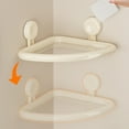 thumbnail image 5 of RUISINERY Without Drilling Bathroom Suction Shelf Corner Storage Space Saving Shower Organizers Waterproof ABS, 5 of 7