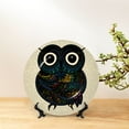 thumbnail image 6 of Picia Owl with Mandala Pattern Bone China Decorative Plate – Wall Decor with Stand and Adhesive, Elegant Ornament for Living Room, Office, or Entryway-7in, 6 of 6