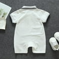 thumbnail image 3 of Toddler Kid Jumpsuit Pants Clothes Toddler Baby Boys Girls Short Sleeve Turn-Down Collar Pocket Romper Jumpsuits Summer Jumpsuit For Girls Boys, 3 of 9