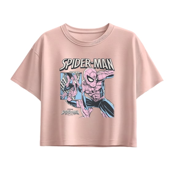 Spider-Man - Comic Panel Short Sleeve Boxy Graphic T-Shirt