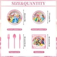 thumbnail image 2 of 97 Pcs Princess Birthday Party Decorations, Princess Plates and Napkins Tableware for Party, Prin cess Decor Supplies Set for Girl Birthday Flower Fairytale Dinnerware Serve 16 Guests, 2 of 4