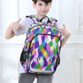 thumbnail image 6 of FORMRS Unisex School Backpack 17" Student Travel Bag with Laptop Compartment, Green Wavy Plaid, 6 of 7