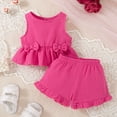 thumbnail image 2 of Gubotare Toddler Outfits for Girls Summer Toddler Baby Girls Clothes T-shirt + Shorts Cute Summer Short Set 6 9 12 18 24 Months 2T 3T 4T 5T (Hot Pink,2-3 Years), 2 of 6