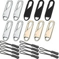 thumbnail image 1 of Zipper Pull Tab Replacement Metal Zipper Extender Handle Fixer 10 Pcs, 1 of 5