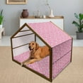 thumbnail image 2 of Rain Pet House, Doodle Style Pattern with Rainbows Shower Rainy Clouds Rainbow and Colorful Stars, Outdoor & Indoor Portable Dog Kennel with Pillow and Cover, 5 Sizes, Multicolor, by Ambesonne, 2 of 4
