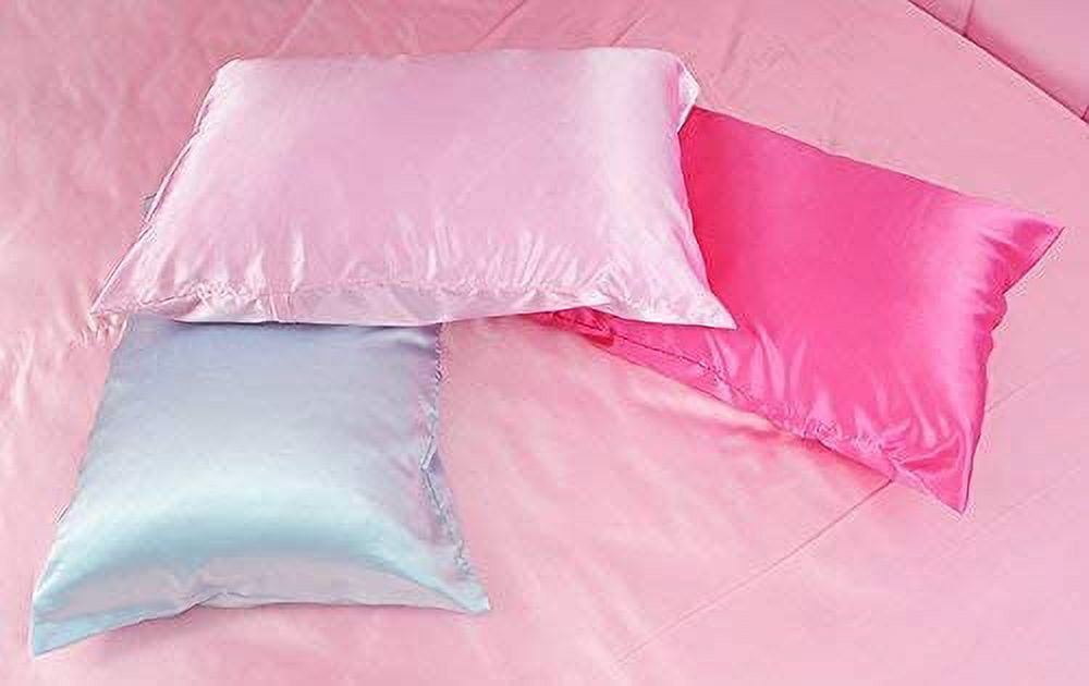 Vuvet Bedding 100% Pure Silk Satin Sheet 7pcs,Silk Fitted Sheet 15''Deep Pocket,Silk Flat Sheet,Silk Duvet Cover & Pillowcases |Wrinkle Free|Cal-King,Sky Blue