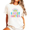 thumbnail image 2 of Hello Kindergarten Shirt for Girls Rainbow Back to School First Day Graphic Tee Kids Natural Shirt Large, 2 of 7