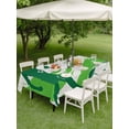 thumbnail image 4 of Outdoor Tablecloth with Umbrella Hole for Patio/Picnic/Party/Camping, Green Football Waterproof Table Cloth Rectangle Table Cover Washable, Soccer Sports Player Silhouette Rustic (54"x 80"), 4 of 9