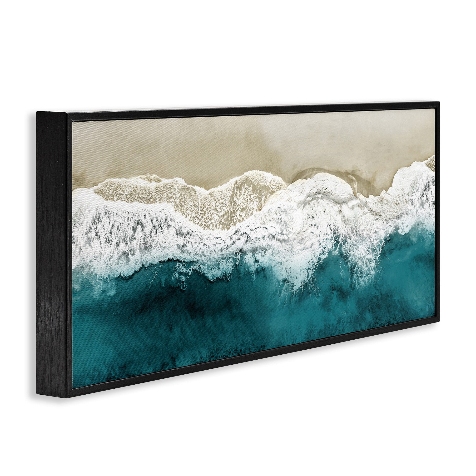 Stupell Industries Foamy Beach Coast Deep Blue Ocean Water, 24 x 10,Design by Maggie Olsen